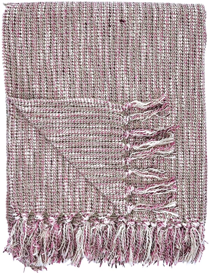 Lavandoux - Geweven Plaid - Woven Throw - Katoen - 125 x 150 cm - Roze