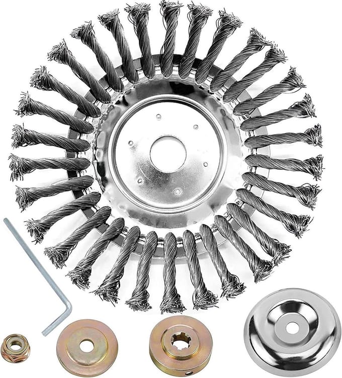 Effectieve Onkruidborstel voor Bosmaaier, 25.4mm Boorgat, Ideaal voor Onkruid- en Mosverwijdering, 20cm Diameter
