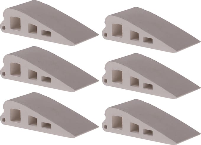 Deltafix Deurwig - 6x - wit - kunststof - 5,9 x 1,7 cm - deurstopper