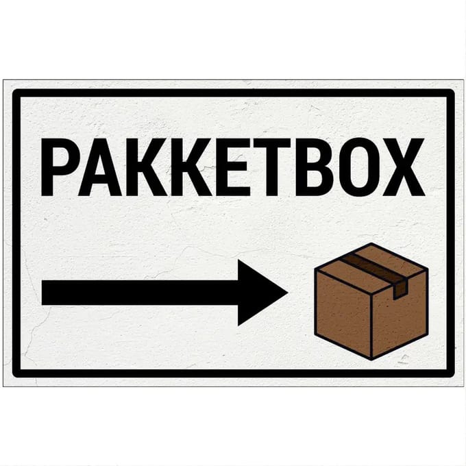 Pakketbox rechts bord | Forex Re materiaal | 60 x 40 cm