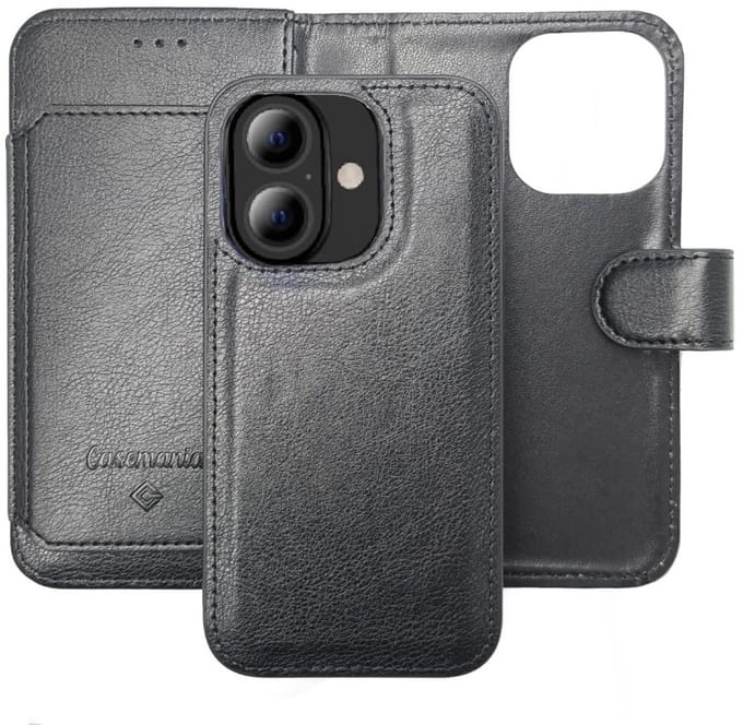 Cityhoesje - Bookcase 2-in-1 Hoesje met 6 Pasjes â“ iPhone 16 Plus - Zwart