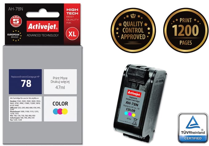Compatibele inktcartridge Activejet AH-78N Cyaan/Magenta/Geel