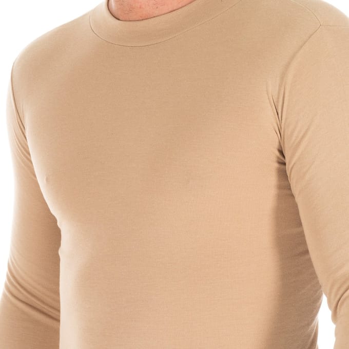 Heren Langsleeve T-shirt met Halve Hals 1625-H