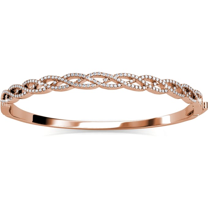 Gevlochten armbanden - Roségoud en kristal