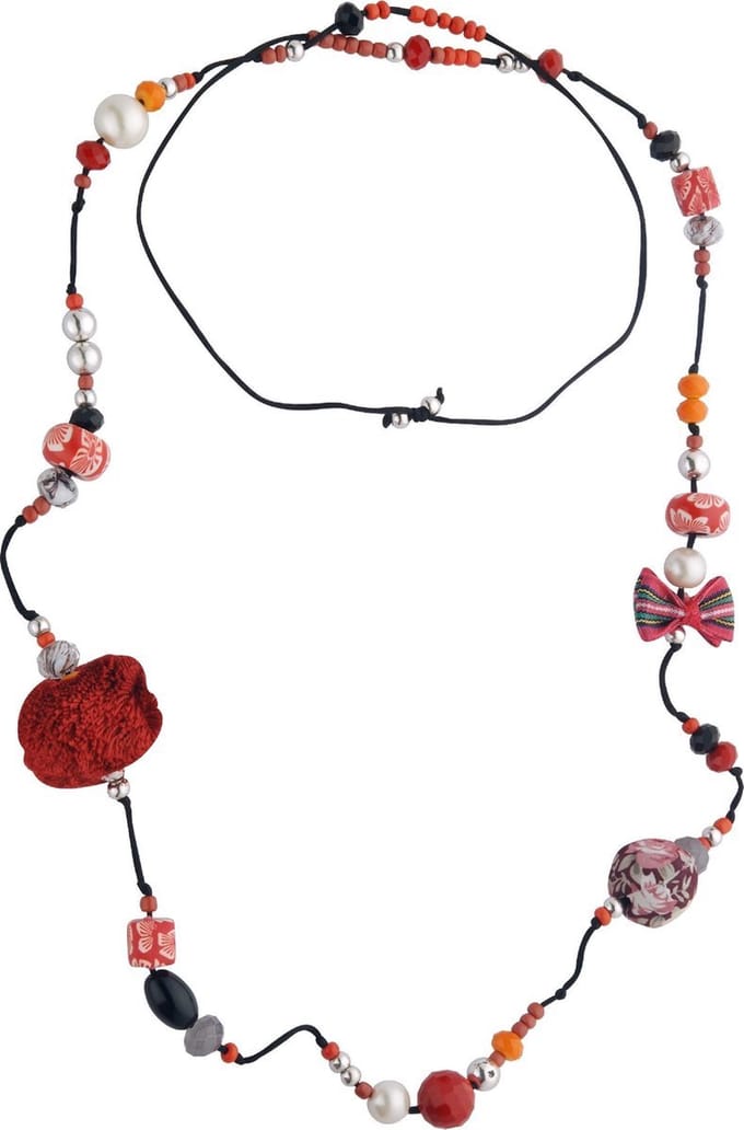 Behave - Lange ketting dames - Keramiek glassteen - Boho stijl