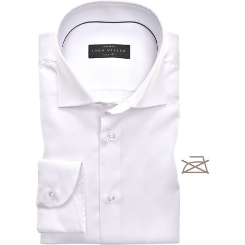 John Miller Overhemd Slim Uni Non Iron Wit / male