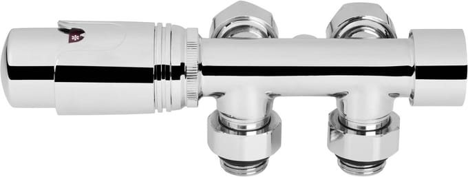 Saqu Miha radiatorkraan middenaansluiting haaks chroom
