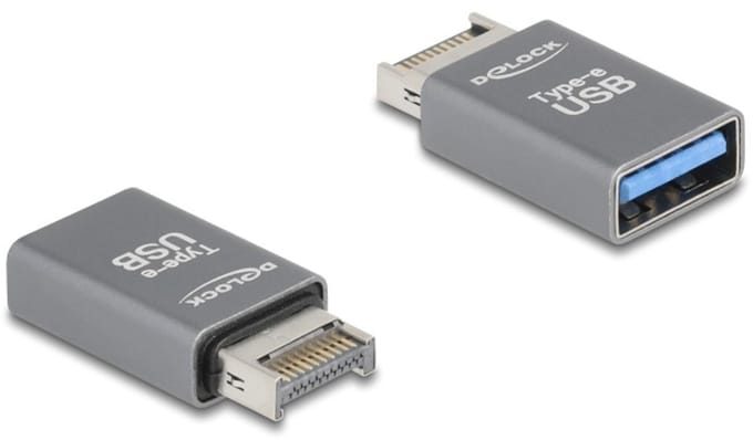 Delock Adapter USB 10 Gbps Type-E Key A male to USB Type-A female metal
