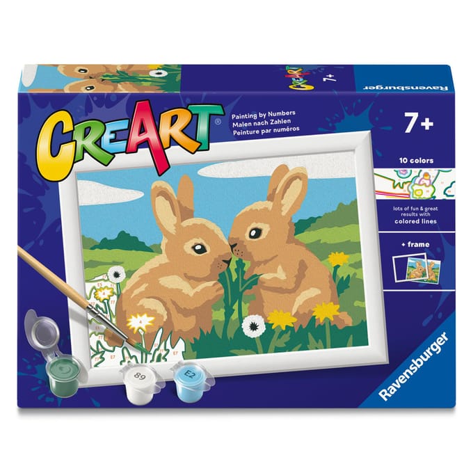 Ravensburger Creart schilderen op nummer vrolijke konijnenvriendjes