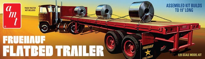 AMT Modelbouwpakket Militaire voertuigen - 1399 Fruehauf Flatbed Trailer Plastic - 1:25 - Modelbouw