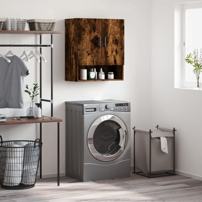 vidaXL Wandkast 60x31x70 cm bewerkt hout gerookt eikenkleurig