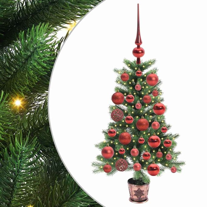 vidaXL - Kerstboom - met - 150 - LED - met - standaard - Groen - 90 - cm - PE