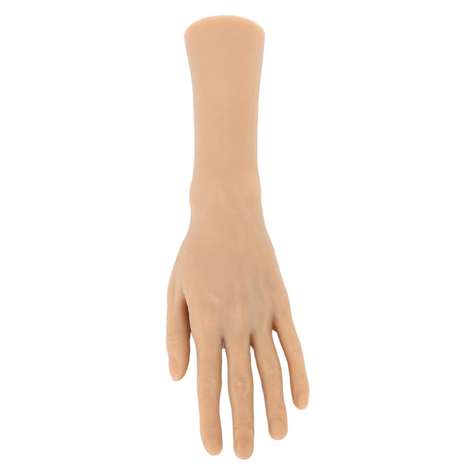 Tattoo Oefenhand Model Kunstmatige Mannelijke Mannequinhand voor Make-up Training Acupunctuur beige
