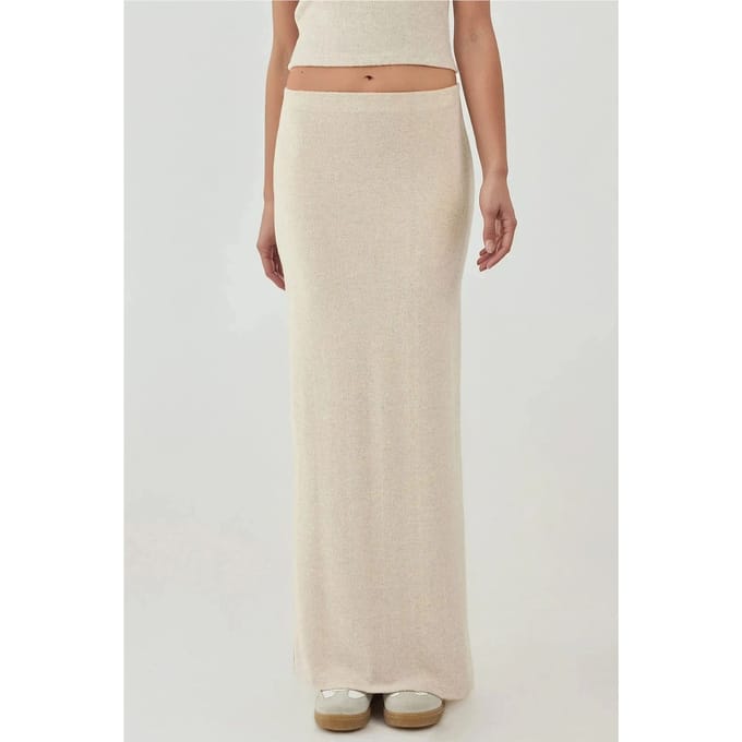 Elastische Taille Zachte Textuurrrok met Split