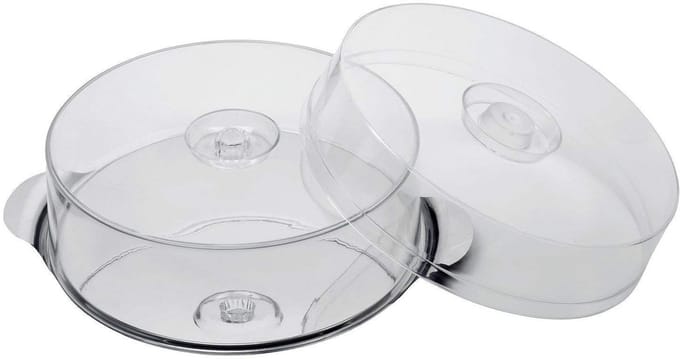 APS Taartbord/taartplateau met 2 deksels, Ø 30 cm, hoogte deksels 7 + 11 cm