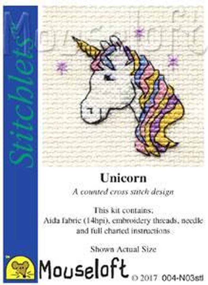 Mini Borduurpakketje Unicorn - Mouseloft