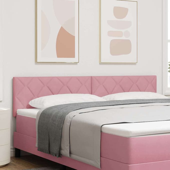 vidaXL - LED - Hoofdbord - Roze - 180 - cm - Fluweel