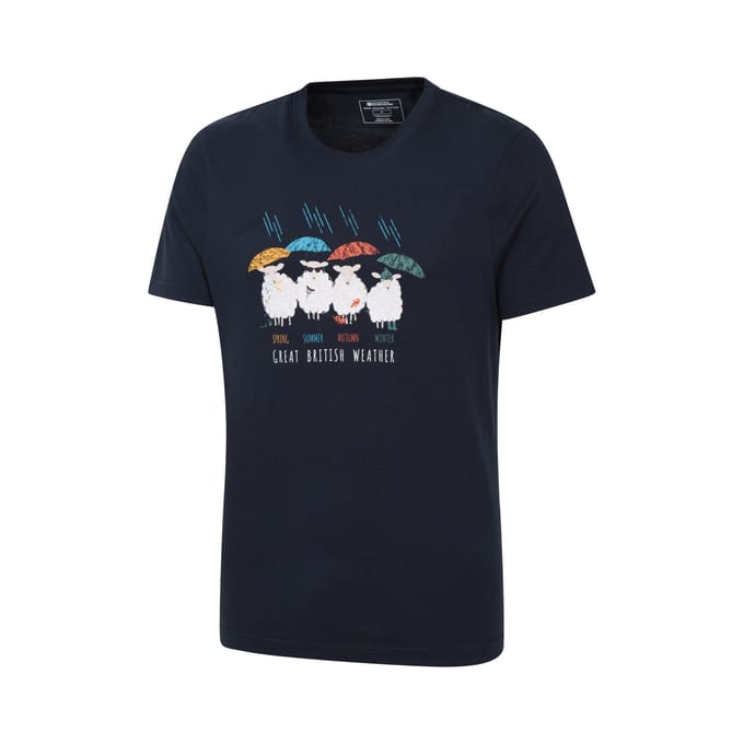 Mountain Warehouse Heren Groot Brits Weer T-Shirt (Marine)