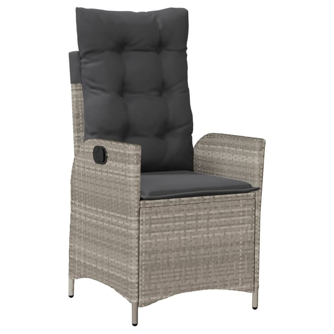vidaXL - 7-delige - Tuinset - met - kussens - poly - rattan - grijs