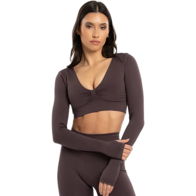 Dames lange tops Gym Glamour Seamless open back