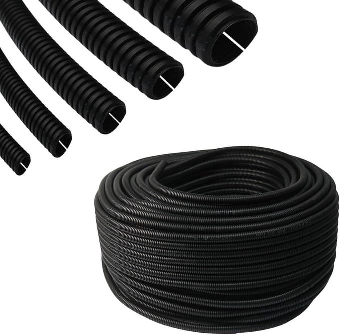 Gegolfde Buis voor Kabelbescherming en Isolatie - Zwart Flexibel Plastic 4.5mm Binnendiameter 2 Meter