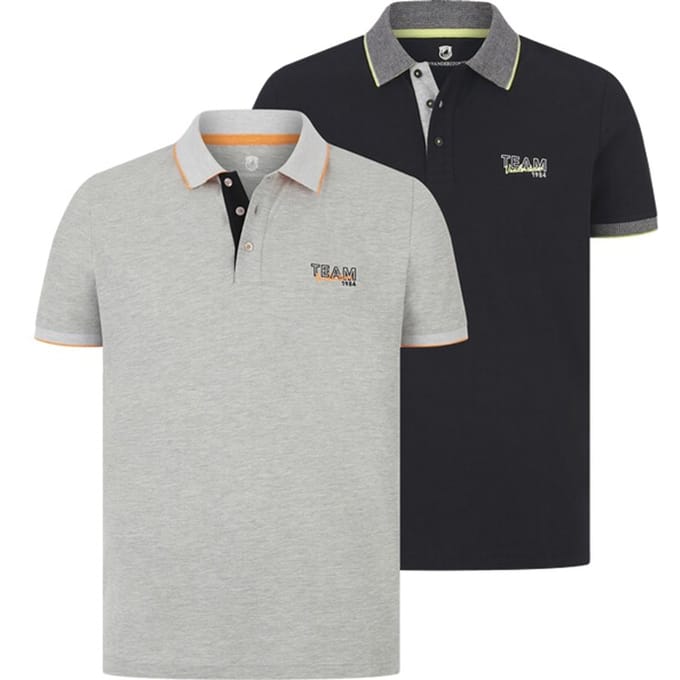 Jan Vanderstorm herren Poloshirts, Set Van 2 - 64/66 - zilvergrijs - Plus Size