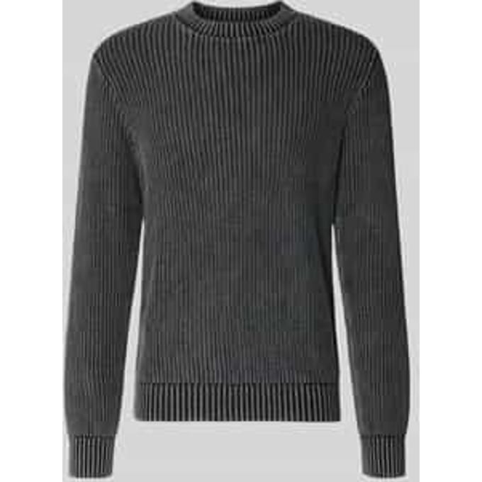 Gebreide pullover met geribde boorden