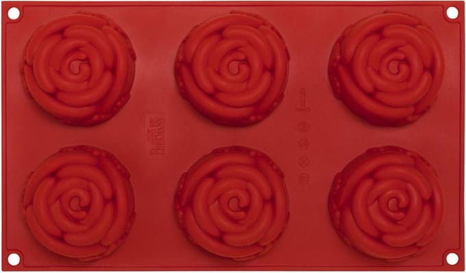 Jumada's - Siliconen Bakvorm Rozen Plat - Cupcakes Muffin - 6 Stuks - Bakvormen