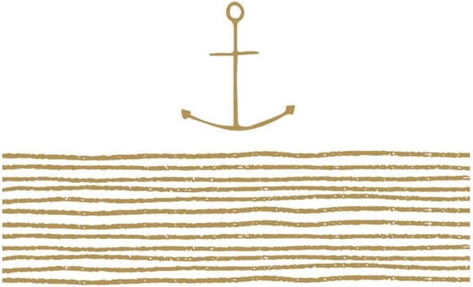 Lunch servetten Pure Anchor gold - PPD - 33x33 cm