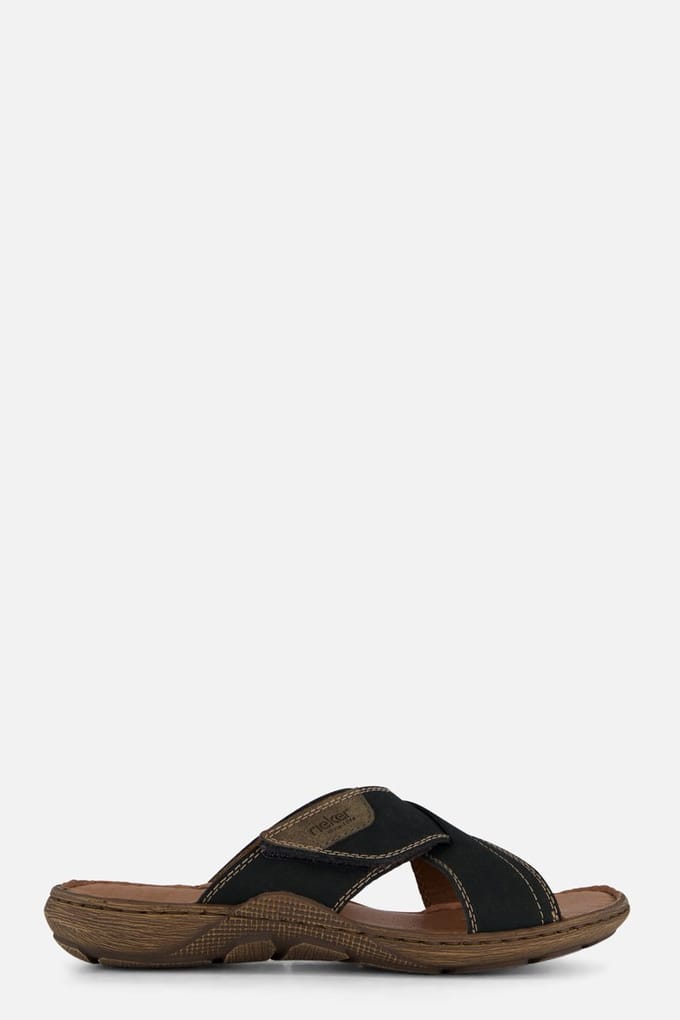 Rieker Jaipur Morelia Slippers blauw Imitatieleer - Maat 41