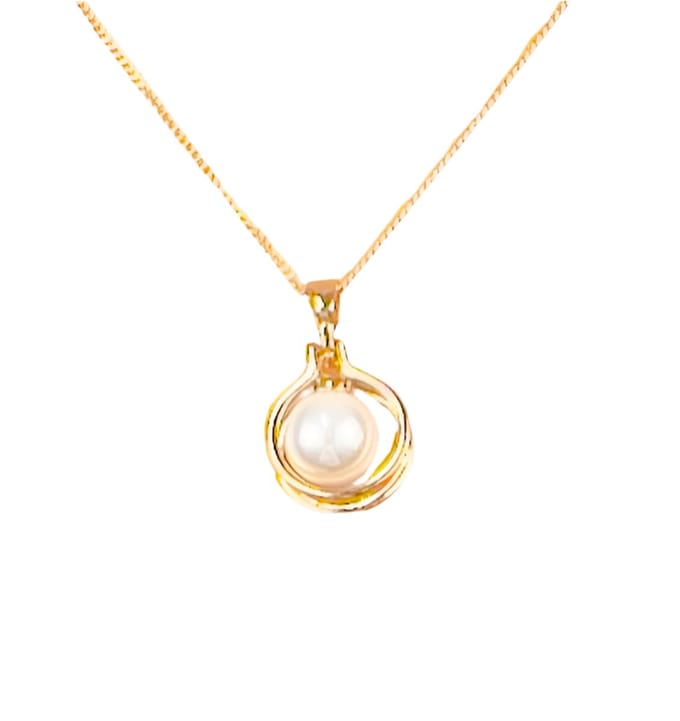 Little Pearl Easter Necklace Rose Gold 18K