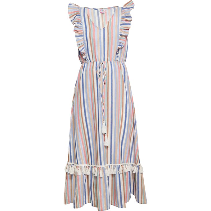 IZIA Jurk Dames Blauw Veelkleurig