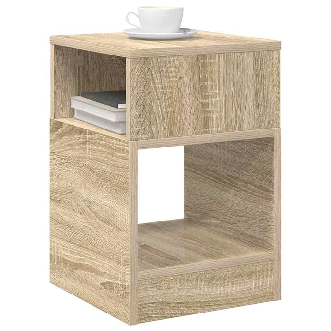 vidaXL - Bijzettafel - Sonoma - Eik - 30,5 - x - 30 - x - 45 - cm - Bewerkt - hout