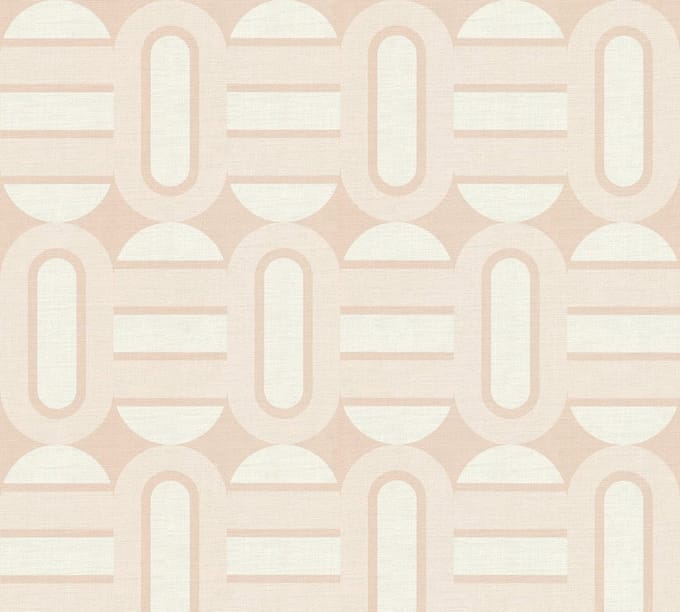 RETRO BEHANG | Grafisch - beige crème roze - A.S. Création Retro Chic
