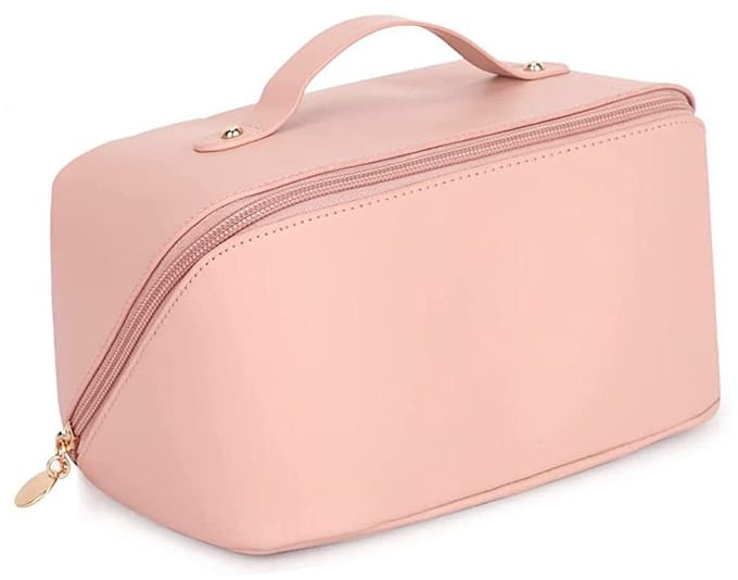 Dailygoods- Make-up Tas Grote Capaciteit - Toilettas - Organizer - Waterdicht PU-leer - Draagbare Rits - Lichtgewicht met Handvat