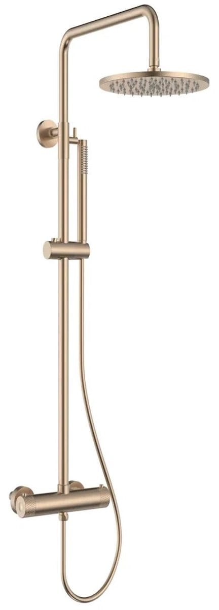 DutchLine - Thermostatische Doucheset Grip-300 - Geborsteld Koper