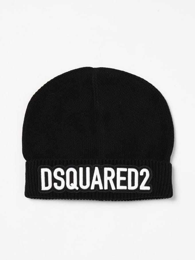 Knit Beanie with Logo Kids - Black Hats