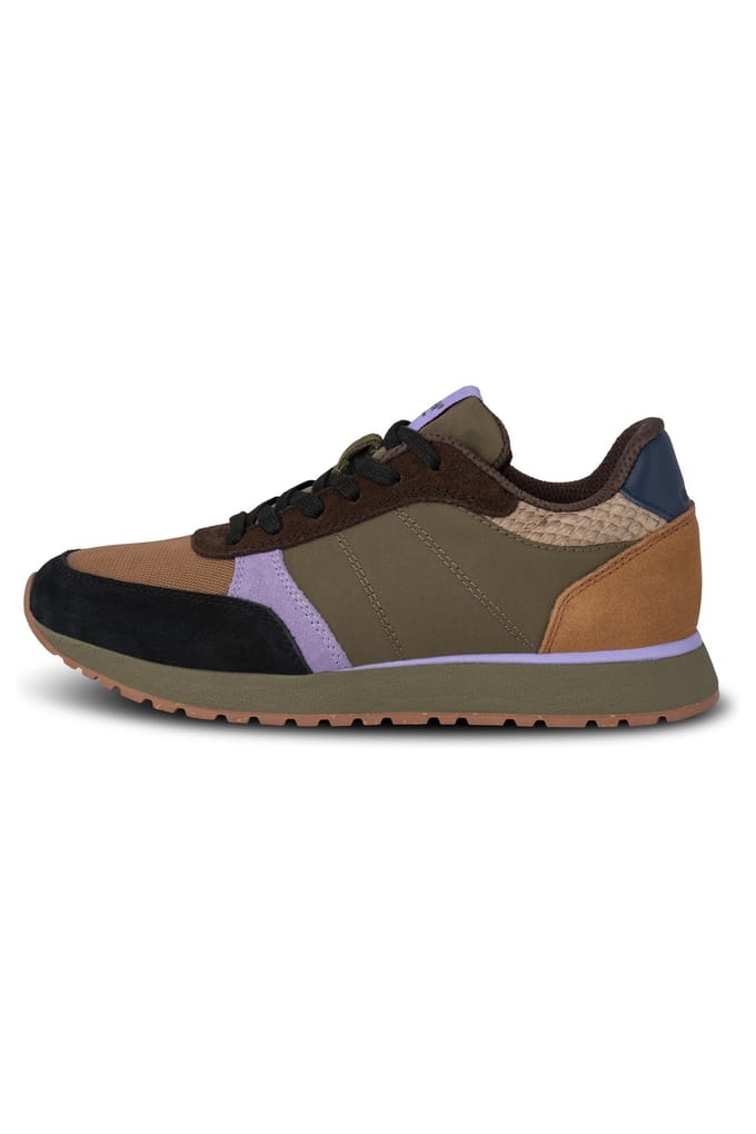 Woden Ronja Dark Olive/orchid Size: 37 | Sneakers Outlet | Dames | Groen