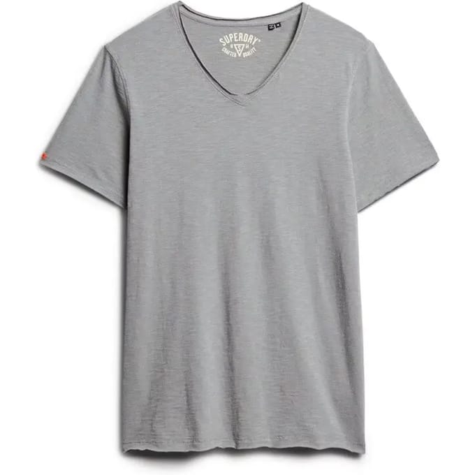T-shirt gemêleerd met V-hals en raw edges Superdry