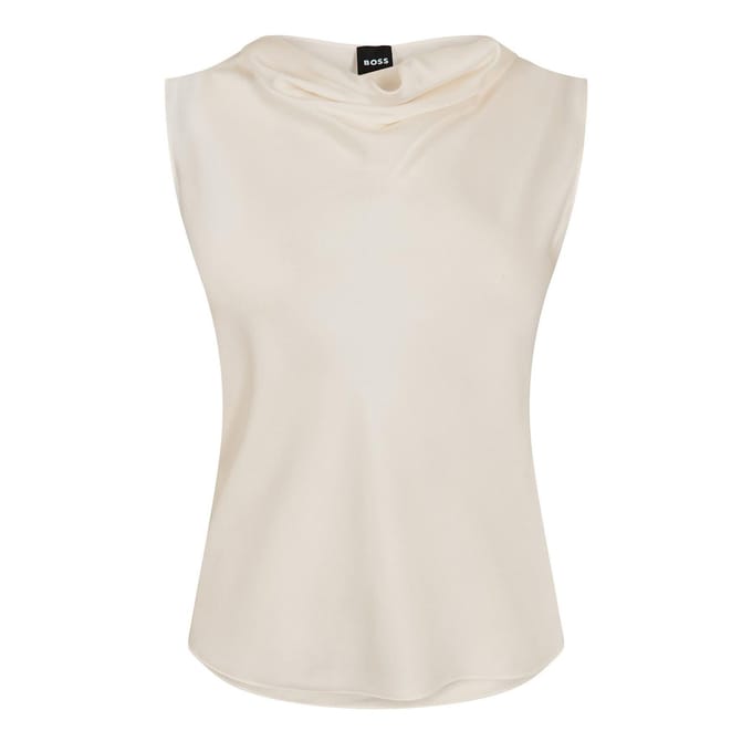 Boss Dames/Dames Shell Koehals Mouwloze Blouse (Wit)