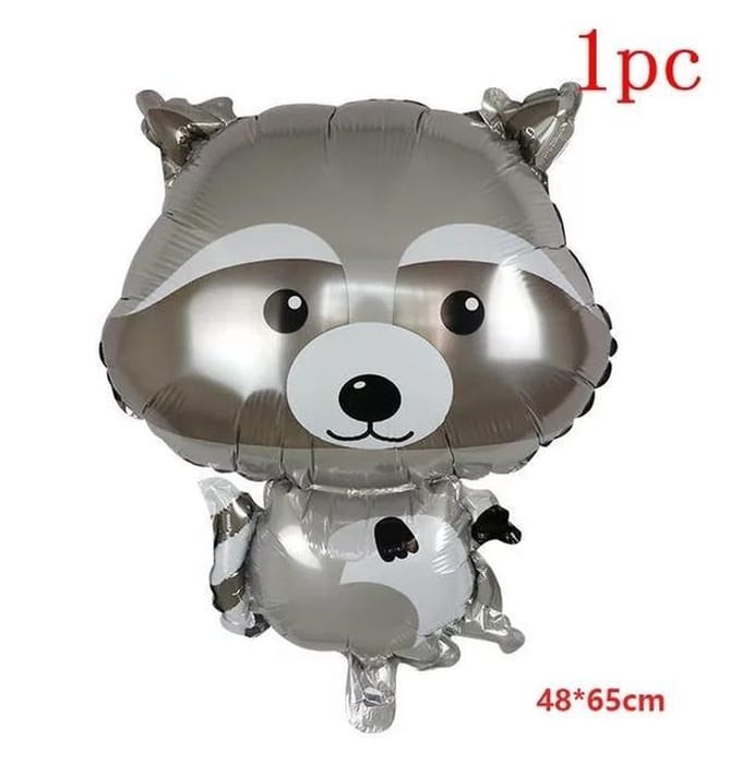 Ballon wasbeer, 48x65 cm Folieballon racoon