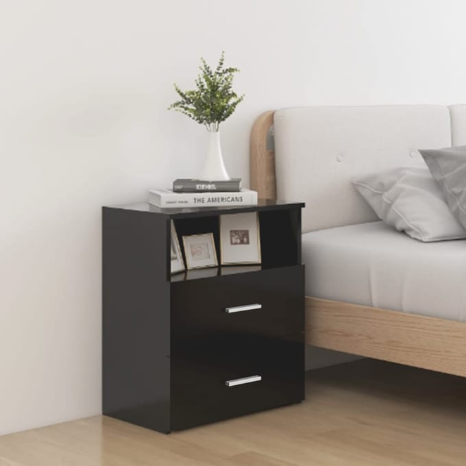 vidaXL - Nachtkastje - 50x32x60 - cm - zwart