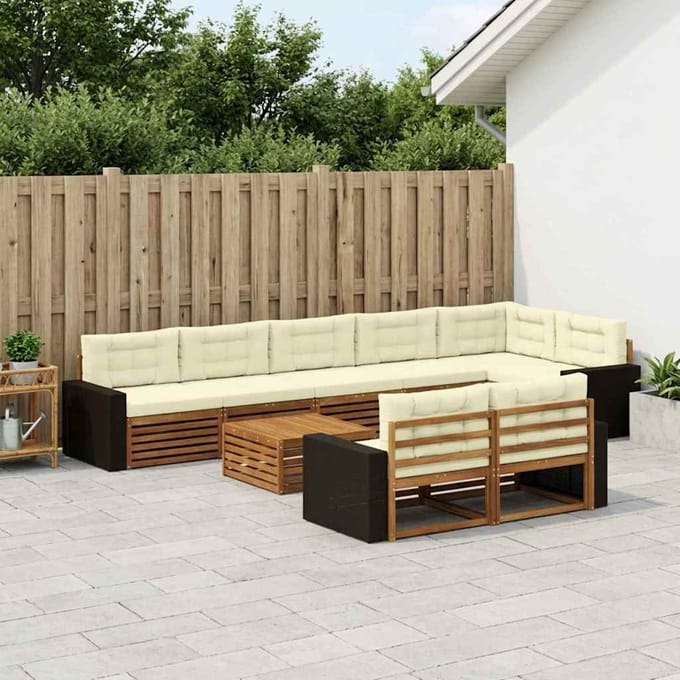 vidaXL - Buiten - bank - set - 9 - st