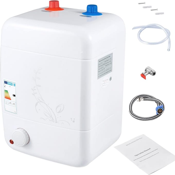 Kleine ondertafel boiler 8 liter - 1500W temperatuur instelbaar
