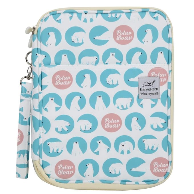 Opbergtas voor kleurpotloden Schetsen Schilderen Potloodetui Organizer Kunstbenodigdheden Blue white