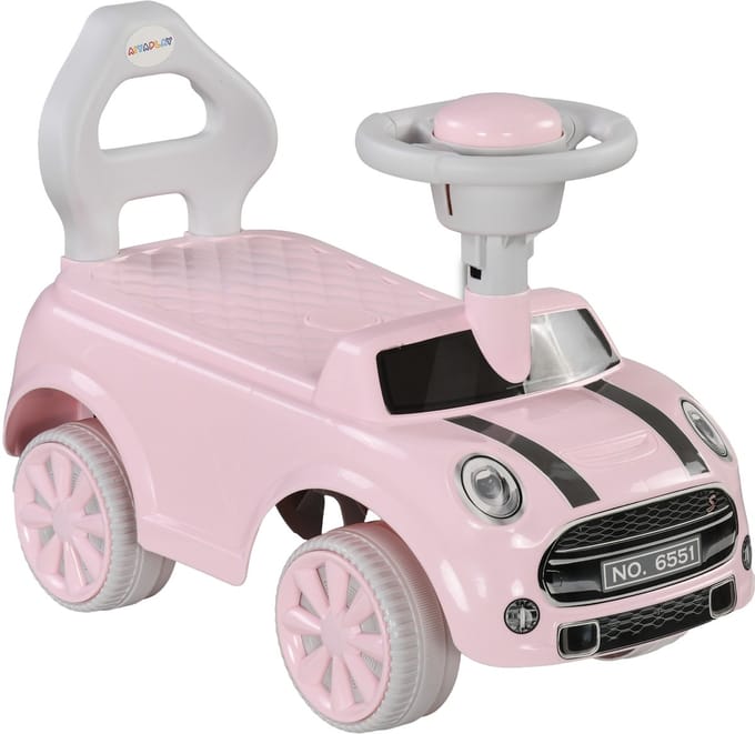 AIYAPLAY loopauto - antislip zitje - kunststofraderen - roze