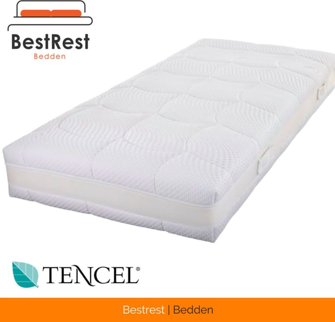 Tencel Pocketveer matras Nasa Visco Traagschuim 2000 – 25cm dik - 100x200cm