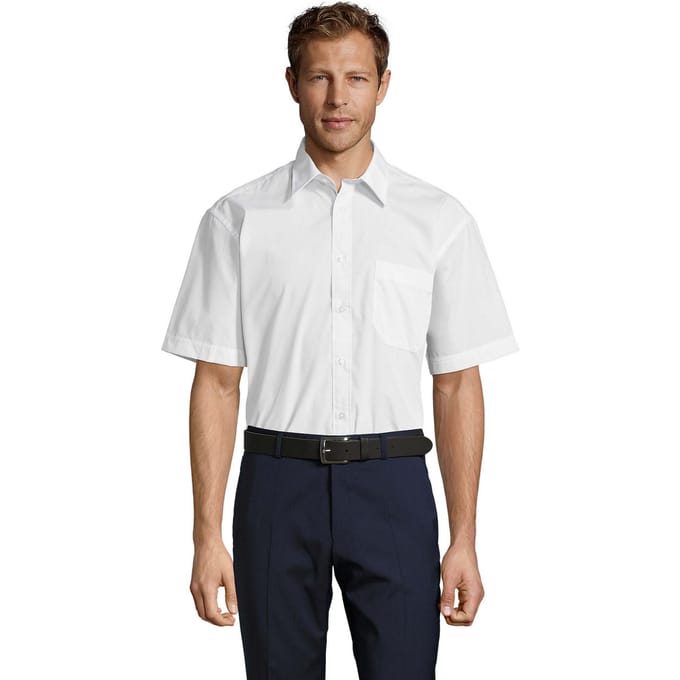 SOLS Unisex Bristol Plain Poplin Business Shirt voor volwassenen (Wit)