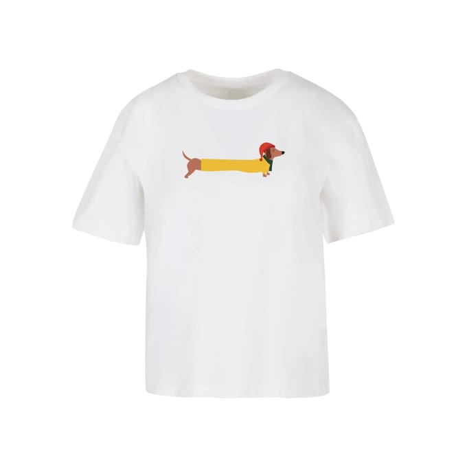 Dames-T-shirt Merchcode Christmas Dog