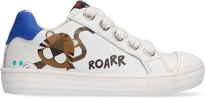 Fiona Ferm Lage Sneakers Jongens Wit Tijger